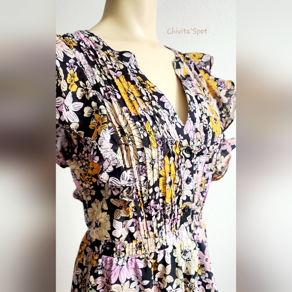 ๐๏ธ๐ท BB DAKOTA Know Your Flower cotton voile mini lace trim blossom print S - Picture 8 of 16
